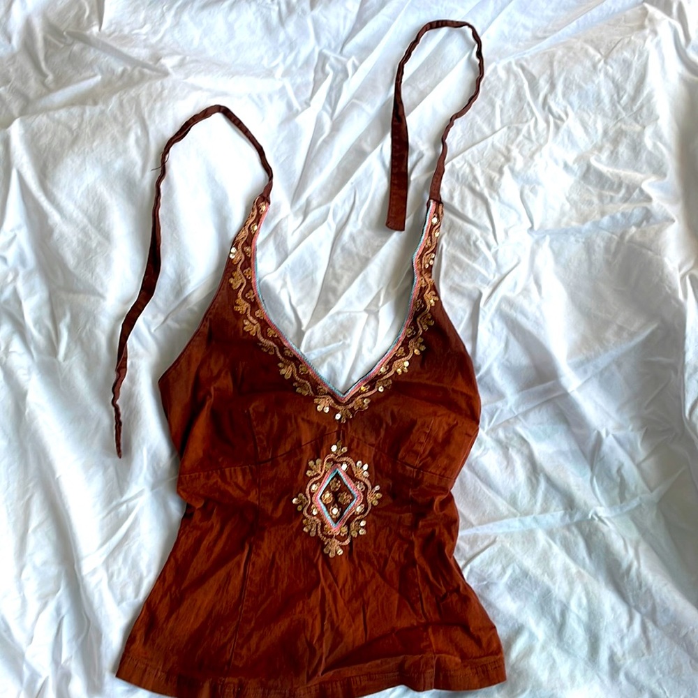 Bedazzled halter top size small